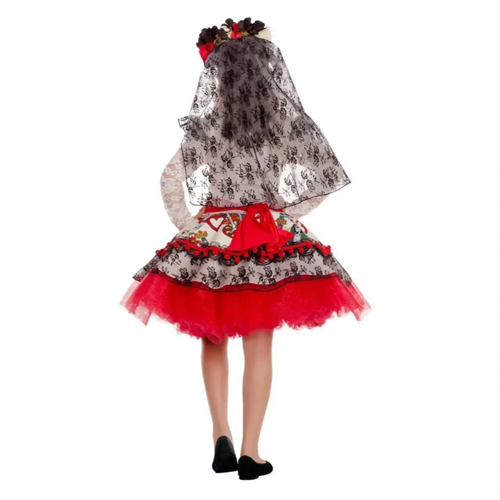 Yandy Party King La Novia Child Day Of The Dead Bride Costume Black Cream Large